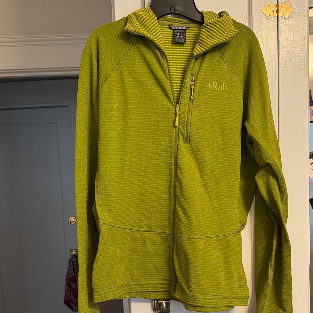 Rab Striped grid fleece layering fleece Hoody - Large